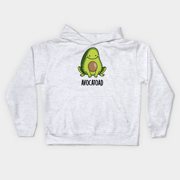 Avocatoad Funny Avocado Toad Pun Kids Hoodie by punnybone